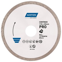 Imagem do produto Disco de Corte Diamantado Pro Contínuo 110x20mm NORTON-000000070184624363