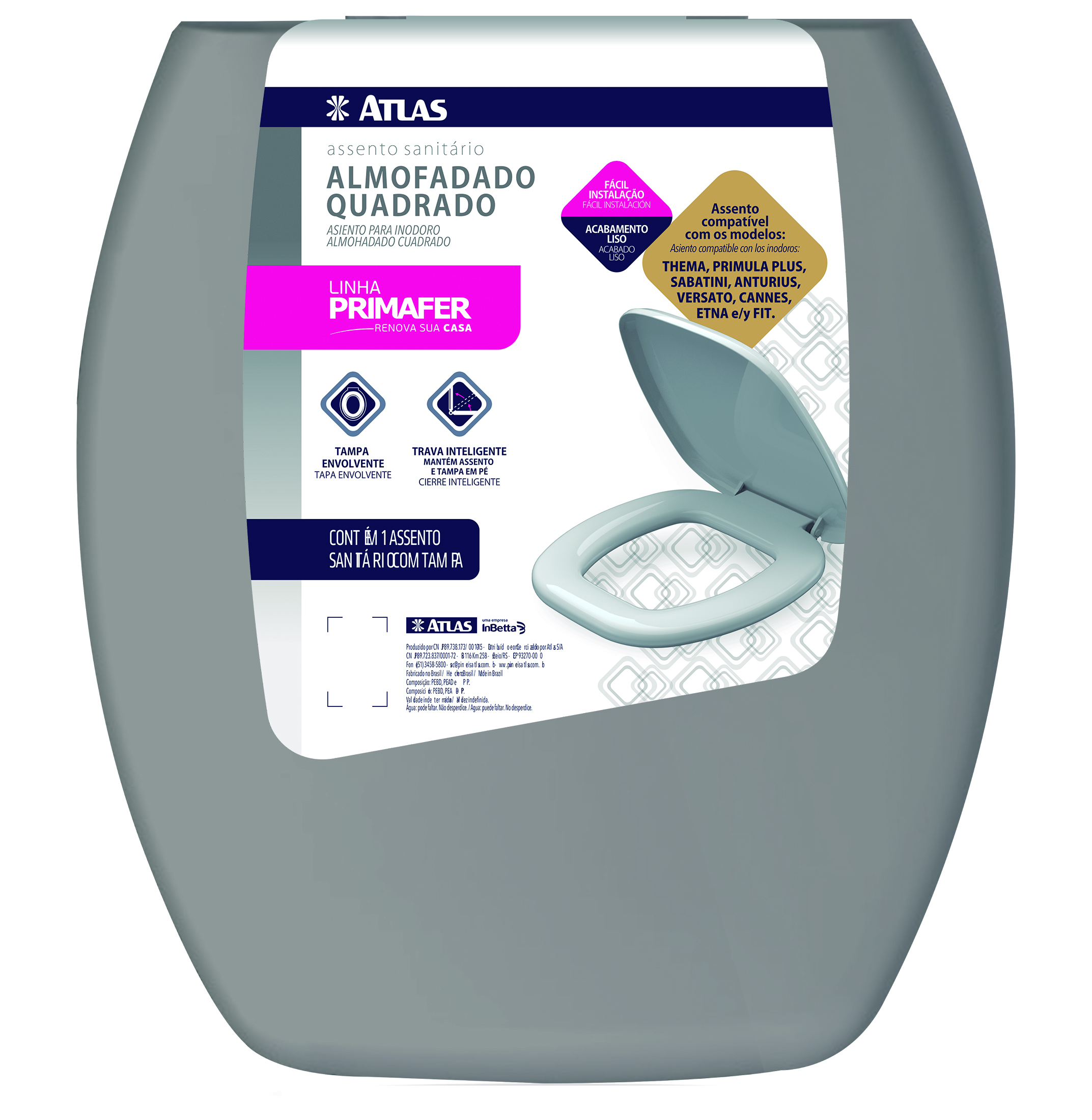 Imagem do produto Assento sanitário Thema cinza cx c/6