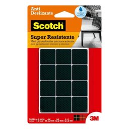 Imagem do produto 12 Protetores Antideslizante Anti-Risco 2,5 x 2,5 cm Scotch Quadrado Preto Médio 3M-HB004262836