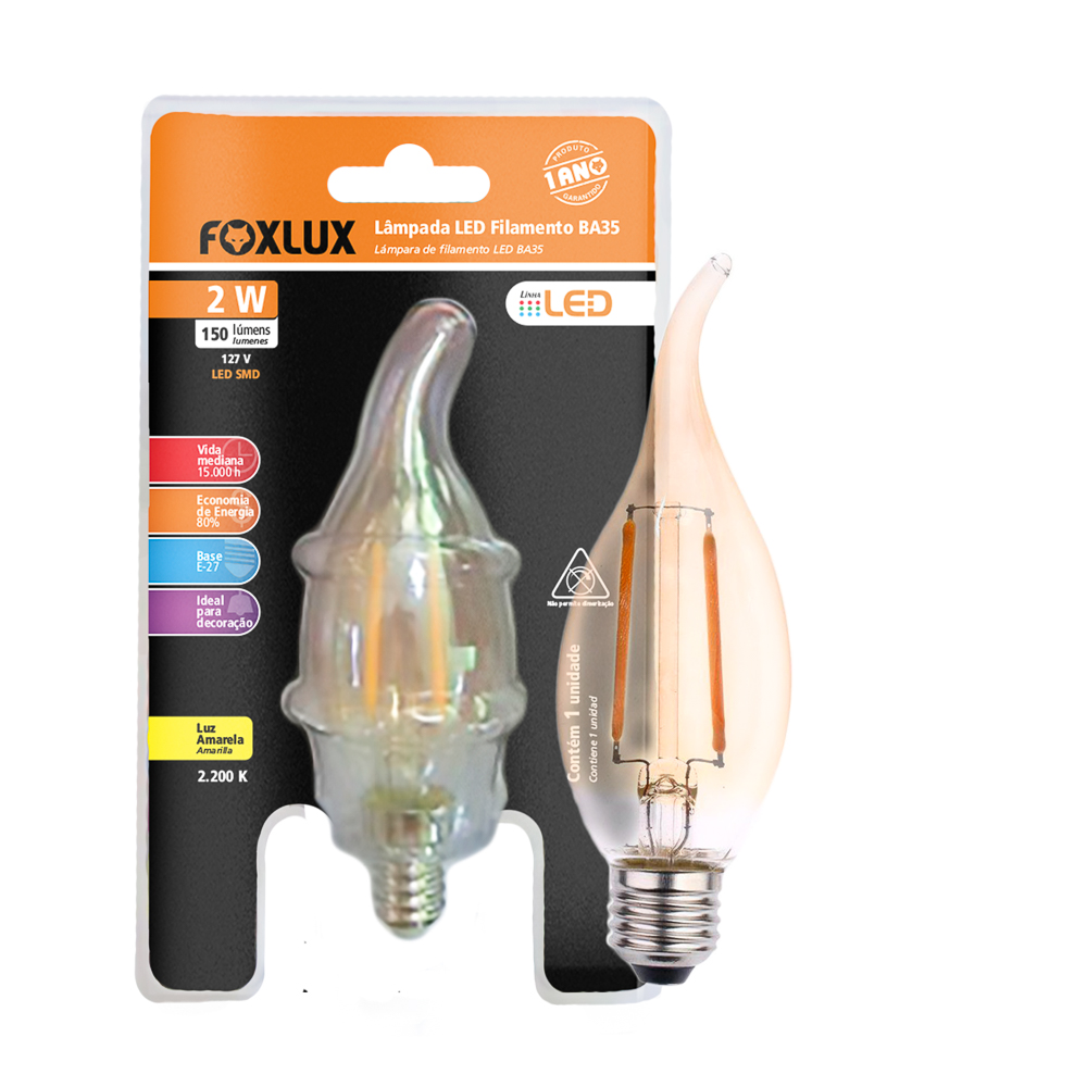 Imagem do produto LAMP FILAMENTO E27 G125 GLOBO) 4W FOX
