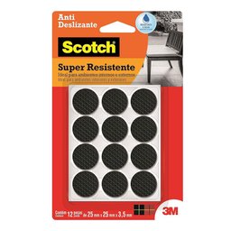 Imagem do produto 12 Protetores Antideslizante Anti-Risco 2,5 x 2,5 cm Scotch Redondo Preto Médio 3M-HB004262877
