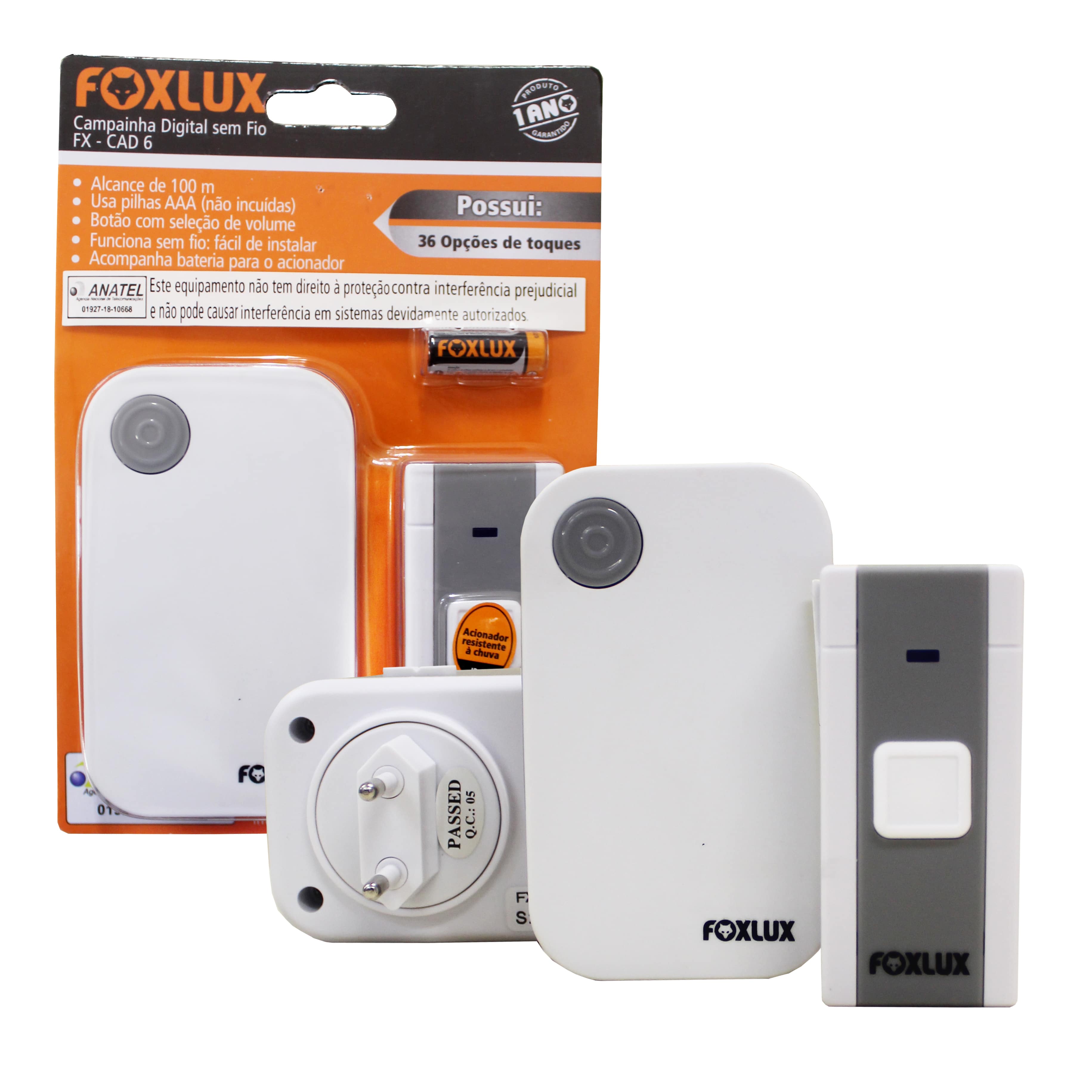 Imagem do produto CAMPAINHA SEM FIO BIV. FOXLUX FX-CAD-3