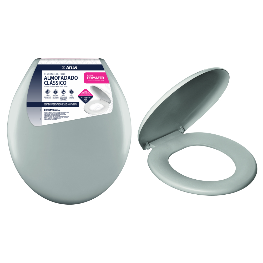 Imagem do produto Assento sanitário clássico almofadado - cinza