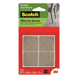Imagem do produto 4 Feltros Sintético Grande Quadrado 3,8 x 3,8 cm Marrom para Móveis Leves Scotch 3M-HB004262653