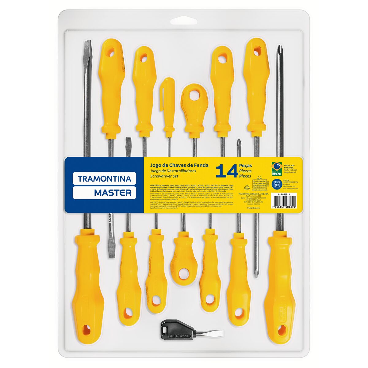 Imagem do produto Jogo de Chaves de Fenda Tramontina MASTER 14 Peças
