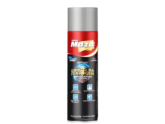 Imagem do produto Maza Spray Esmalte Sintético Direto na Ferrugem Cinza 250g