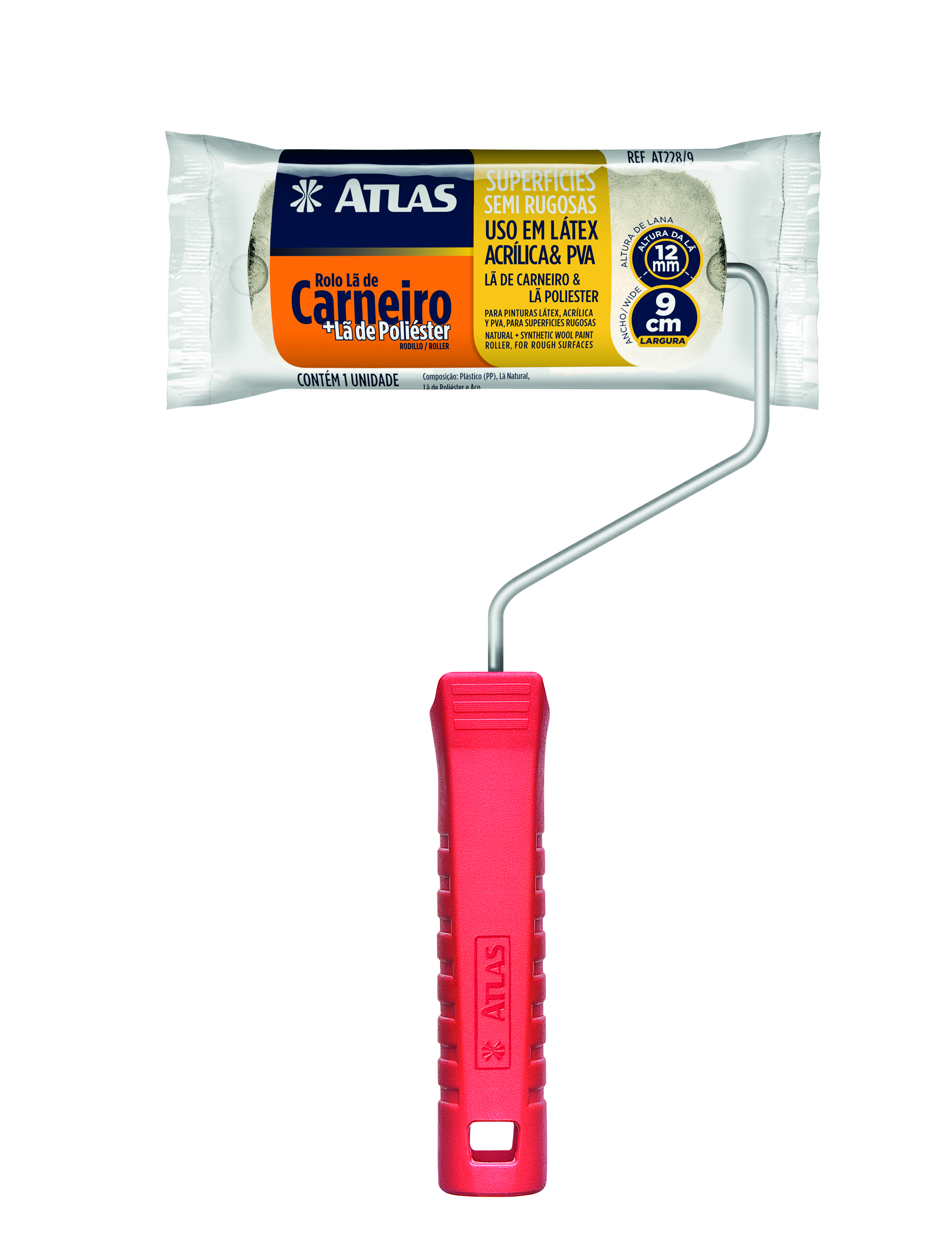 Imagem do produto Mini rolo mista natural + sintético 9cm (3")