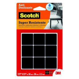 Imagem do produto 9 Protetores Antideslizante Anti-Risco 3,0 x 3,0 cm  Scotch Quadrado Preto Grande 3M-HB004262810