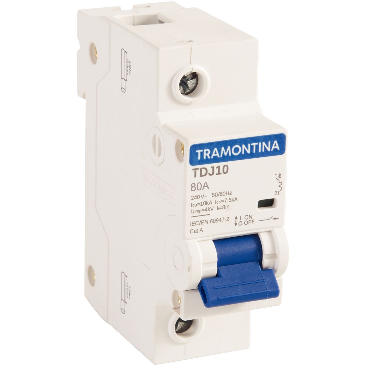 Imagem do produto Minidisjuntor TDJ10 1 P 80 A10 kA curva C Tramontina