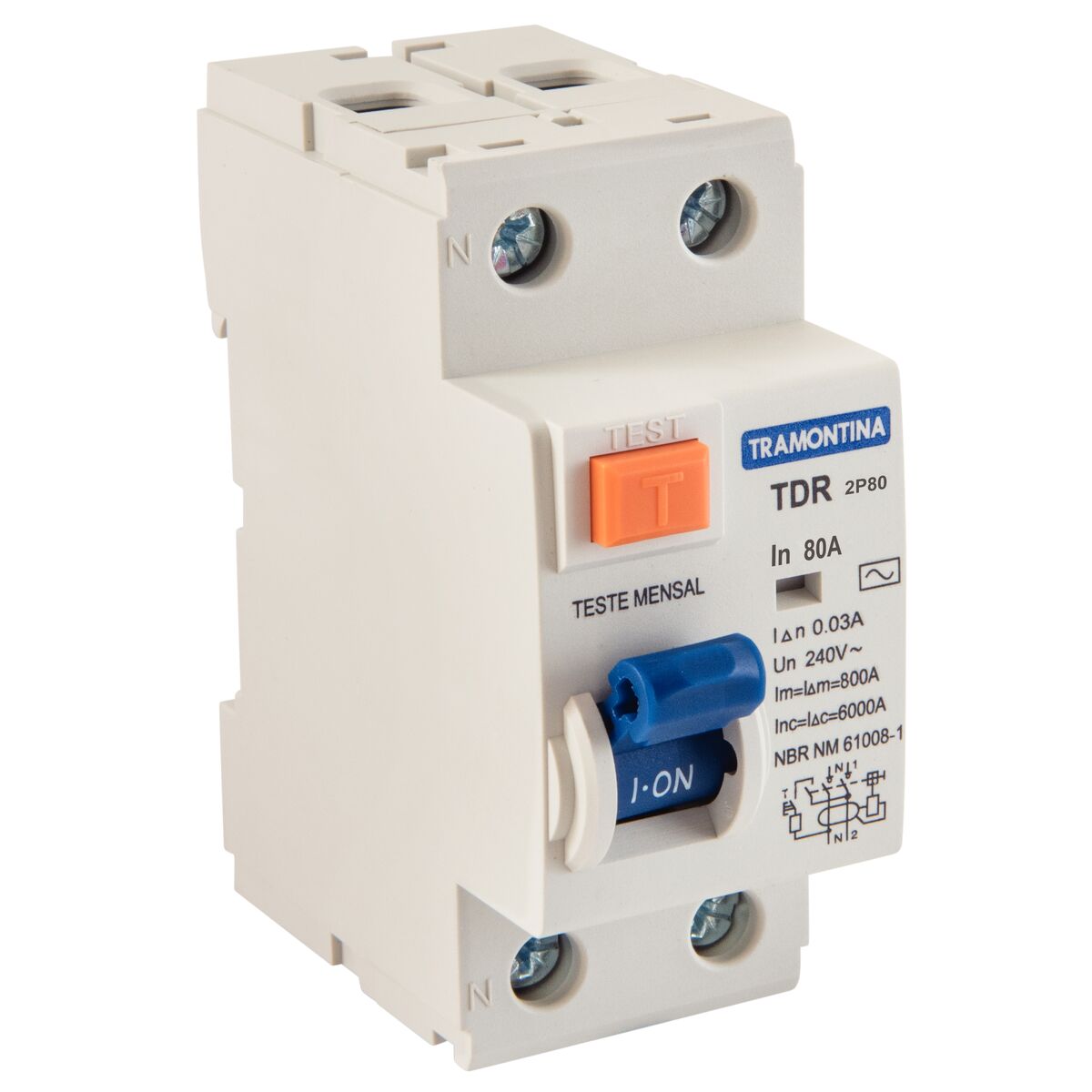 Imagem do produto Interruptor TDR-80 2P 80 A 30 mA 6 KA Tramontina