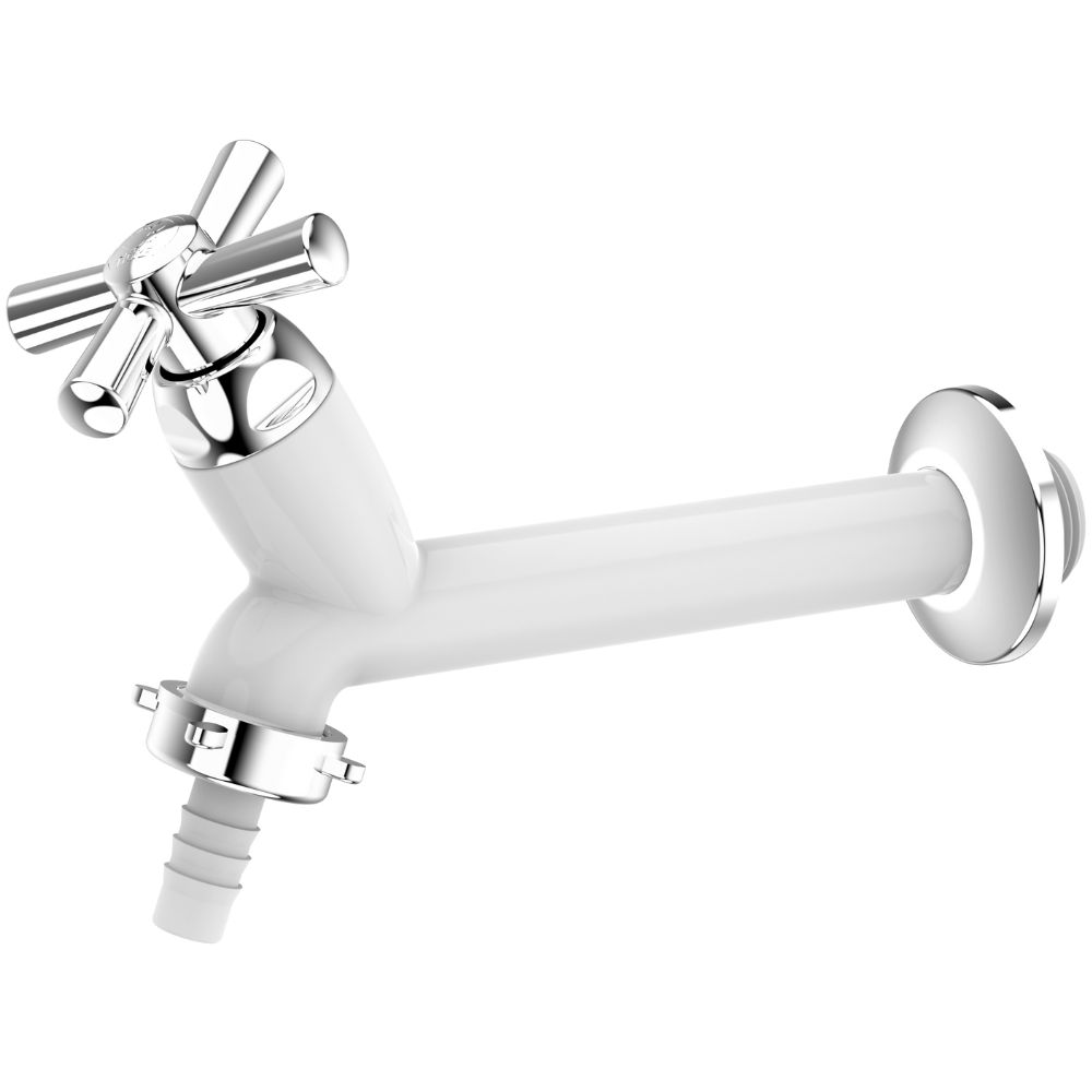 Imagem do produto Tigre Torneira 15cm tanque bico mangueira Cross Branco e Cromado