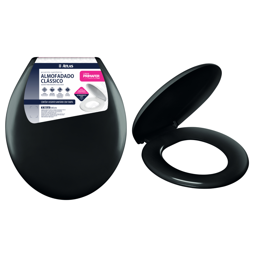Imagem do produto Assento sanitário clássico almofadado - preto