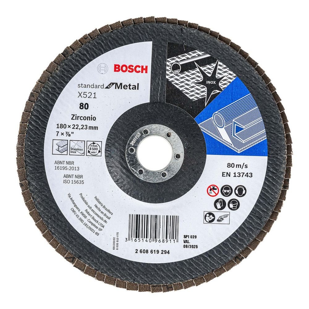 Imagem do produto DISCO LIXA FLAP BOSCH 7  G 80 2608619030/2608619294