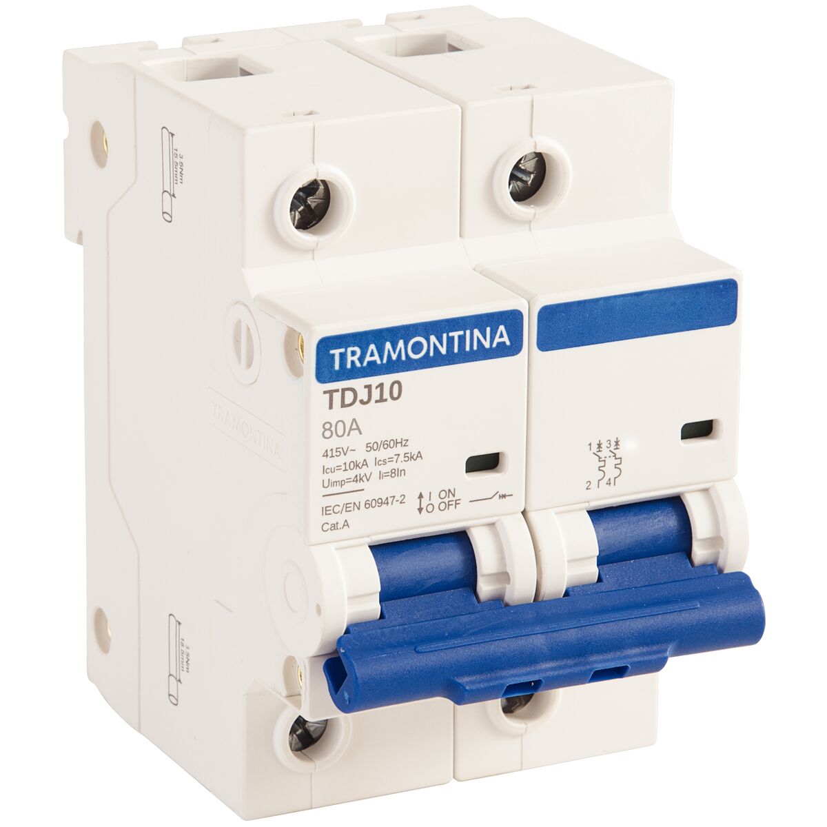 Imagem do produto Tramontina Minidisjuntor TDJ10 2P 80A 10kA curva C