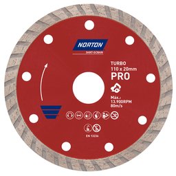 Imagem do produto Disco de Corte Diamantado Pro Turbo 110 x 20mm NORTON-70184624362