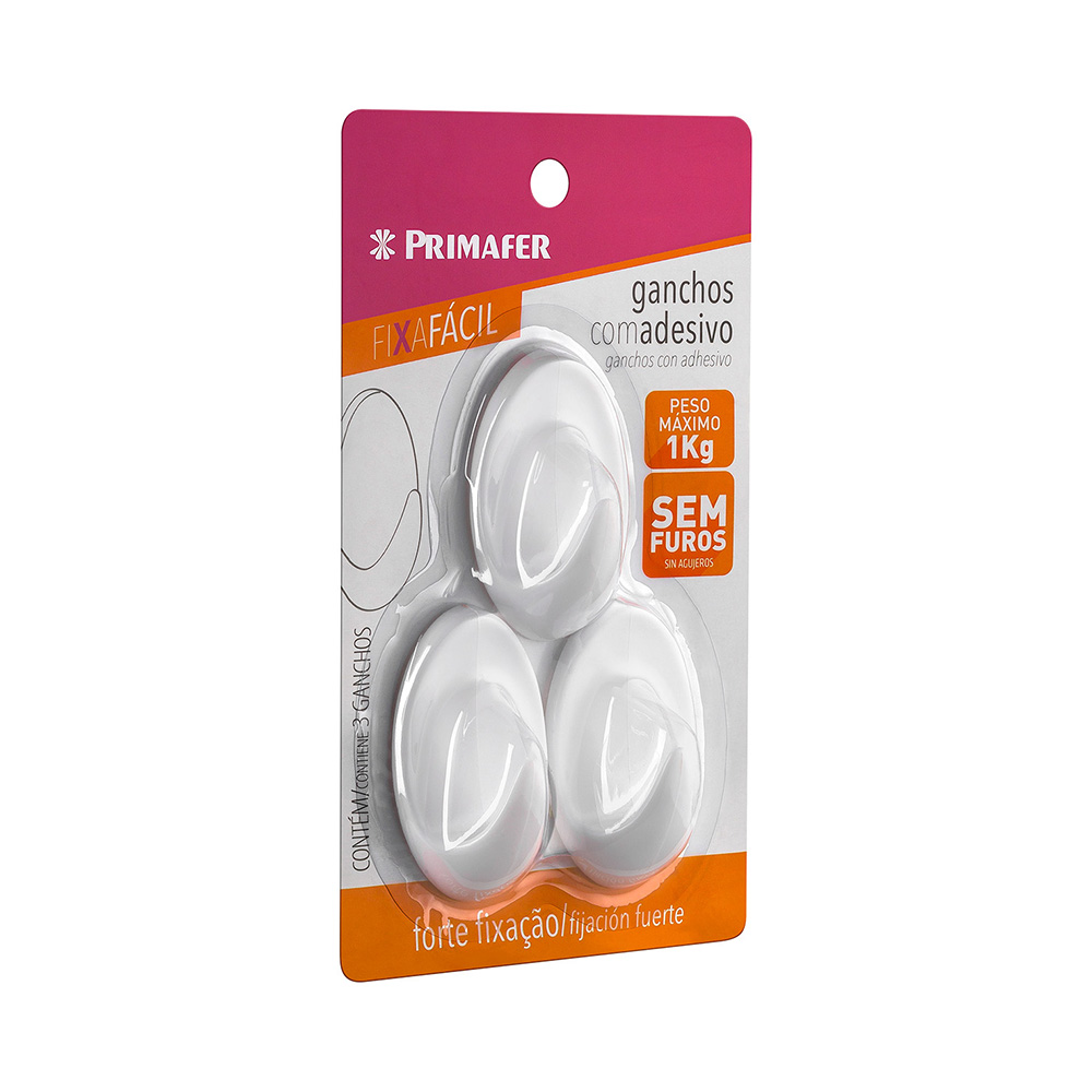 Imagem do produto Gancho adesivo plástico 1kg 3 peças