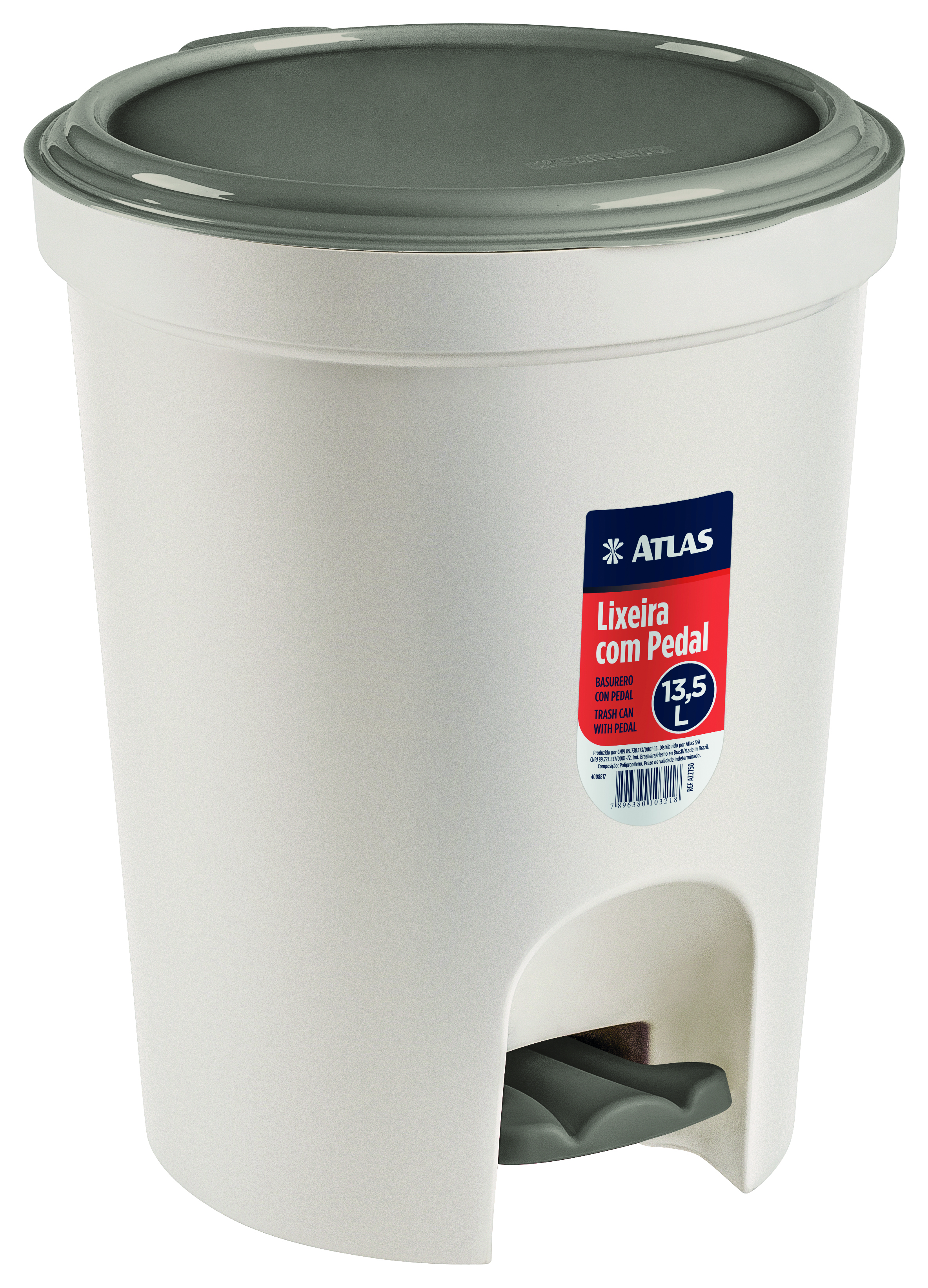 Imagem do produto Lixeira redonda plástica com pedal