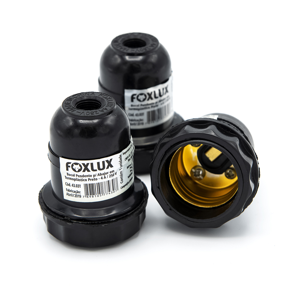 Imagem do produto SOQUETE PENDENTE S/CHAVE BAQUELITE PRETO FOX