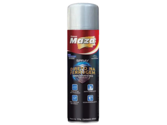 Imagem do produto Maza Spray Esmalte Sintético Direto na Ferrugem Metálico Prata Lunar 250g