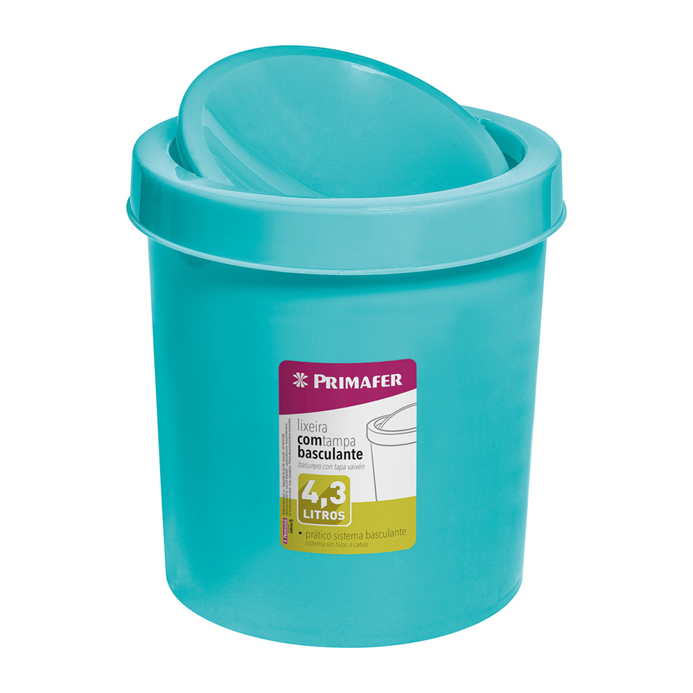 Imagem do produto Lixeira redonda Sanremo com tampa basculante 6 peças