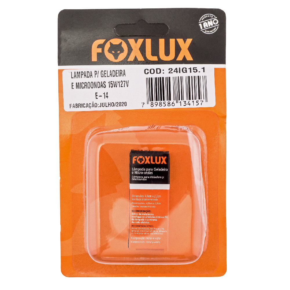 Imagem do produto LAMP GELAD/MICRO 15W 220V E-14 FOX